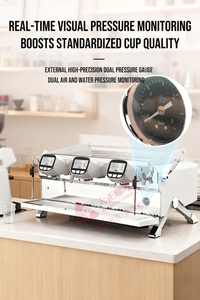 T&Z KT3-3 Cafetera Espresso Comercial Semiautomática de 3 Grupos con Garantía de 1 Año, Caldera Múltiple, Pre-KT3-3 Electrónica - Product Image 6