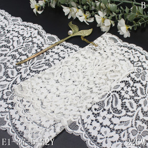 Đàn hồi ren TRIM Trung Quốc nhà sản xuất 22cm đồ lót Phụ Kiện Màu Đen căng Nylon Spandex ren - Product Image 6