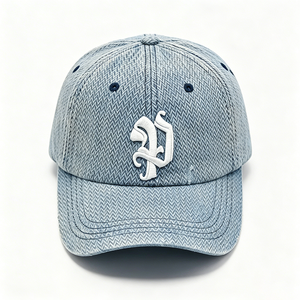 Vintage Distressed Denim Dad Hat with 3D Embroidery Custom 6-Panel Dad Hat for Men Women Wholesale High-Quality Hat - Product Image 6