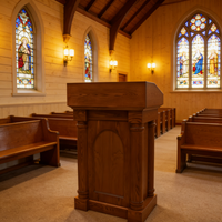 Pupitre d'église moderne en bois massif pour séminaires et écoles théologiques, salons et événements cérémoniels en extérieur - Écologique