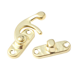 Wooden Box Hook Lock Horn Lock Gift Box Buckle 27x32mm Plated Iron Durable For Bags And Packaging - Product Image 4