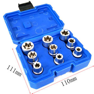 Juego de 9 Piezas de Extractor de Tuercas y Pernos de 1/2 Pulgada, Juego de Llaves de Vaso Giratorias para Extraer Tuercas Dañadas - Product Image 2