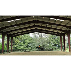 Granja de ganado prefabricada de fácil instalación, cobertizo de caballos, estructura de acero, granja de vaca