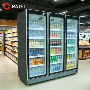 Réfrigérateur à boissons commercial avec porte en verre, 3 portes, pour supermarché - Product Image 2