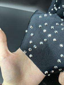 Novance Y1539 Abito <span class=keywords><strong>da</strong></span> Sera Elegante con Strass Argento, Maniche Lunghe, Vestito Formale Snellente per Feste - Product Image 5