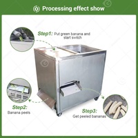 Mini elektrische schil- en snijmachine voor plantains en bananen, automatisch, geelgroen.