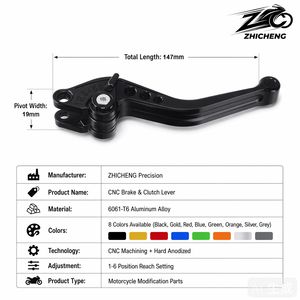 CNC Adjustable Aluminum Alloy Motorcycle Clutch Drum Brake Lever Handle Levers for BMX Road Mountain Bikes Cycling Retrofit - Product Image 4