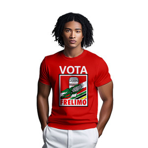 아프리카 모잠비크 빈티지 폴리에스터 루즈핏 속건 맞춤 프린트 로고 선거 캠페인 반팔 문화 티셔츠 - Product Image 2