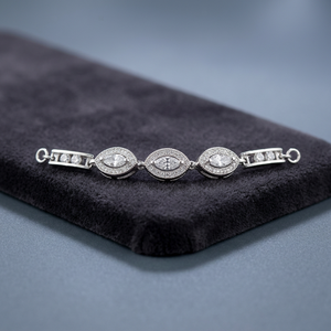 925artpalace 925 Silver Artisan Fine Charm <b>Bracelet</b> with <b>Adjustable</b> CZ Stones and Cubic Zirconia Stones - Product Image 1