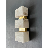 Lámpara de pared de alabastro de mármol moderno de diseñador italiano para dormitorio lámpara de fondo LED de lujo remoto para estudio sala de estar piedra
