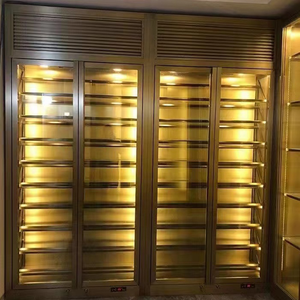 Commercial Design Popular Modern Wine Display Cabinet Glass Door Showcase Metal Led Display Wine Cabinet For The Cellar