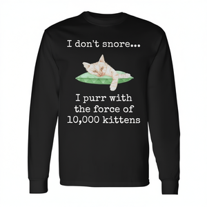 No ronquillo, ronroneo con la fuerza de 10000 gatitos, camiseta de manga larga - Product Image 2