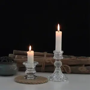 Décorations européennes de luxe pour dîner et mariage Chandelier de table en cristal Bougeoir en verre