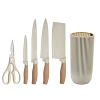 Ensemble de couteaux de cuisine de chef professionnel 6 pièces ensemble de blocs de couteaux utilitaires de cuisine avec bloc de couteaux universel