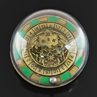 Roue de roulette D20 en métal style casino – Design éclaboussures de sang gravé, durable et écologique, pour joueurs de RPG et jouets anti-stress