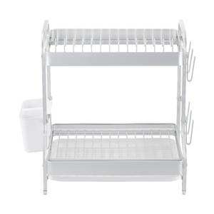 Escurridor de Platos de Cocina de Aluminio Resistente a la Oxidación, Escurridor de Metal de Doble Capa para Encimera con Función de Drenaje, Desmontable y Vertical - Product Image 3