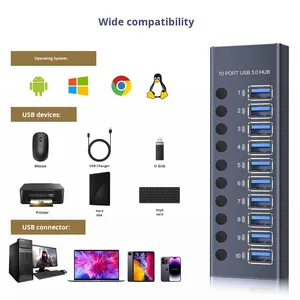 Chất lượng cao 10 trong 1 USB Hub Docking Station chuyển đổi độc lập USB HUB 3.0 với PD QC đa giao diện cho máy tính xách tay - Product Image 3