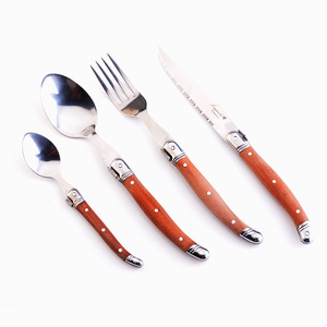 Luxury 4-Piece Stainless Steel Cutlery Set Western Tableware <b>Steak</b> <b>Knife</b> Fork Spoon Wood Handle Stocked Western Tableware <b>Steak</b> - Product Image 5