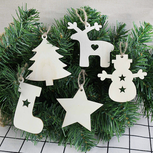 10 pz albero di natale in legno pendenti ornamento decorazioni natalizie per la festa a casa di capodanno natale per bambini regali - Product Image 5