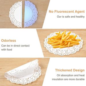 Paquete de 150 Manteles Individuales de Papel de Encaje Blanco <span class=keywords><strong>para</strong></span> Comida, Manualidades, Baby Showers, Fiestas, Bodas, Cumpleaños, Decoración de Mesa - Product Image 6