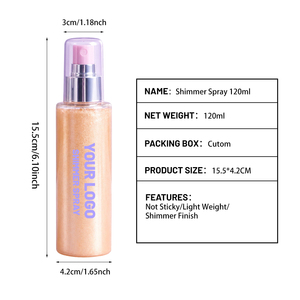 Spray <span class=keywords><strong>Iluminador</strong></span> Líquido con Brillo Personalizado, Bruma Iluminadora Corporal, Marca Privada, Proveedor ODM, 4 Tonos, Spray con Purpurina - Product Image 5
