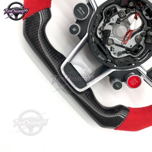 Volant de voiture en fibre de carbone avec palettes de changement de vitesse LED, vente chaude pour TT TTRS R8 2016+ - Product Image 3