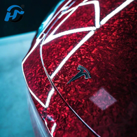 Film de protection de peinture pour voiture en PVC/PET métallisé liquide brillant, effet carbone forgé mat, film vinyle pour voiture