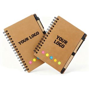 Bloc de Notas Kraft Personalizable Ys042 con Notas Adhesivas, Impresión Promocional, Juego de Cuaderno y Bolígrafo Personalizados - Product Image 1