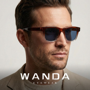 Gafas de sol rectangulares retro Wanda con montura completa polarizadas UV400 para hombre con protección solar - Product Image 1