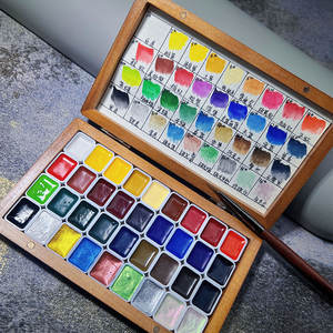 36 colori in tinta unita Set di pigmenti ad acquerello pittura acrilica professionale arte arte <span class=keywords><strong>Nail</strong></span> Art Halo tintura perla altre forniture per unghie - Product Image 2