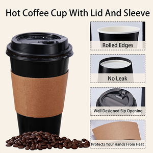 Cốc Giấy In Thiết Kế Logo Tùy Chỉnh Cốc Cà Phê Nóng 6/8/10/12/16 OZ Ống Bọc Cốc Giấy Dùng Một Lần - Product Image 3