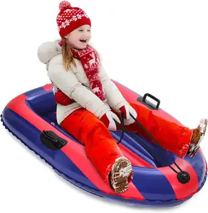 Hot selling Winter Toys Gifts Sledding Inflatable Snow Sled with Reinforced Handles for Kids Boys Girls Outdoor