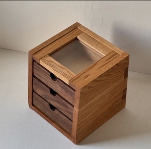 Handmade tùy chỉnh rắn gỗ hộp lưu trữ với ngăn kéo nhiều lớp thiết kế lỗ xử lý & Bàn trang điểm tùy chọn - Product Image 3