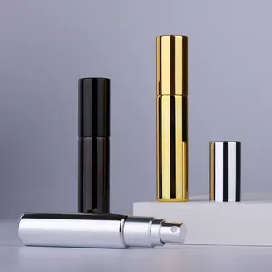 SUMEEAR botol parfum kaca UV portabel, isi ulang dengan Atomizer aluminium botol semprot kosong untuk sampel kosmetik 10ML