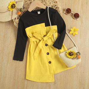 RTS Hot Sale Spring Children's Wear American Style Girls Cotton Dress Sets Belt Children's Skirt Princess Skirt for Kids <b>Clothes</b> - Product Image 5