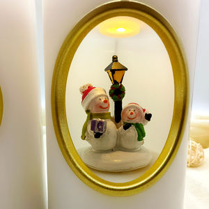 Diffusore senza fiamma affusolato candele tremolanti batteria LED pilastro votivo per matrimoni Diwali fatto in cera telecomando - Product Image 5