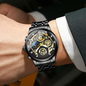 <span class=keywords><strong>2022</strong></span> nuevo <span class=keywords><strong>calendario</strong></span> reloj de moda para hombre hueco volante diamantes de imitación impermeable Luna estrella reloj de cuarzo - Product Image 4