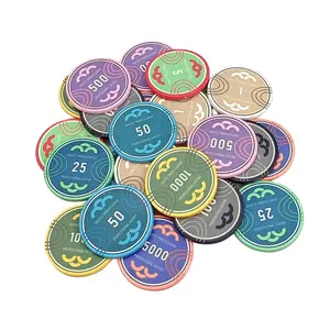 Toptan profesyonel casino 39mm ucuz seramik poker cips coin10g fabrika kaynağı cutstom logo kumar oyunları için