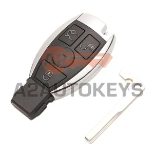 A2AUTOKEYS 3/4 Buttons 433 MHZ Smart Remote Car Key For Mercedes-Benz NEC/BGA Fob Dual Battery Replacement Remote Car Key
