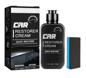 Pâte de rénovation du cuir et du plastique automobile, crème de restauration de voiture, revêtement pour réparation du caoutchouc plastique automobile, restauration propre et brillance, 100ML