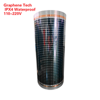 Film chauffant intelligent PTC auto-régulant en graphène, protection contre la surchauffe, étanche, chauffage au sol infrarouge lointain, 110-240V, pour la maison