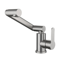 Robinet de lavabo moderne en acier inoxydable 304, rotatif, à poser sur le comptoir, monotrou, chaud/froid, avec cartouche céramique, garantie 3 ans