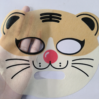 Masque facial jetable personnalisé en non-tissé imprimé, mignon, anti-brillance, hydratant, en fibres végétales, avec logo personnalisé pour