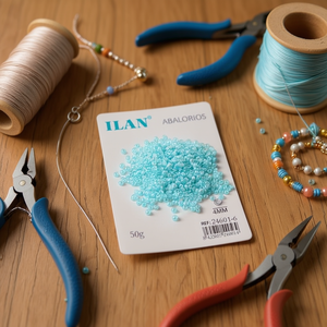 Ilan Abalorios 4Mm Blu Pastello 50G Per Creazione Gioielli - Product Image 3