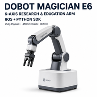 Bras robotique de bureau 6 axes For Magician E6 750g avec cœur PLC pour laboratoire de robotique universitaire, compatible ROS Python, capteurs de sécurité, Plug&Play