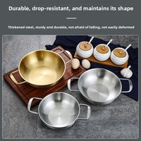Marmite à Soupe en Acier Inoxydable 304 Doré, Double Poignée, Compatible Lave-Vaisselle, Résistante à la Chaleur, Compatible Induction, Durable