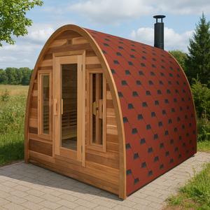 Sauna Exterior de Madera de Cedro Rojo Canadiense de Diseño Moderno, con Estufa Eléctrica para Vapor Seco, Construcción de Madera Sólida, Venta al Por Mayor - Product Image 1