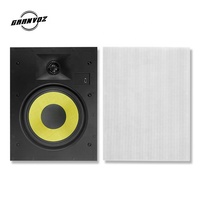 Haut-parleur de plafond rectangulaire sans cadre 80W à montage mural 8Ohm HiFi 8 pouces 2 voies pour hôpital public restaurant
