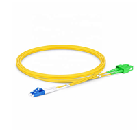 Kabel Patch Fiber Optik Single Mode OS2 2 Serat LC UPC ke SC APC Duplex Tight-Buffered OFNR Jumper Cable 2.0MM
