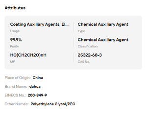Approvisionnement direct usine : Polyéthylène Glycol (PEG) de qualité industrielle PEG200/400/600/4000/6000/8000 pour matières premières chimiques du papier - Product Image 6